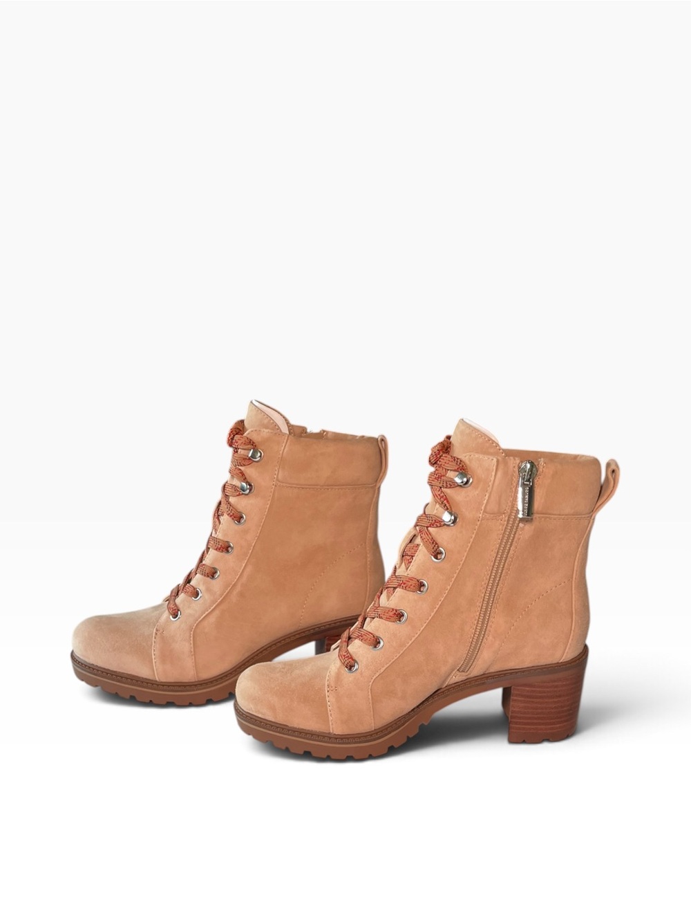 Vince Camuto Gaviana Suede Lace-Up Heeled Boots Fiji Size 7 New